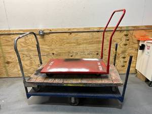 lot 96 image: Lot of 3 Rolling Warehouse Carts