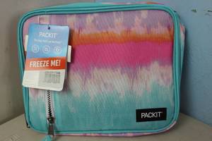 lot 60 image: NEW - PackIt Freezable Classic Lunch Box, 2-34H x 10-14W x 8-12D, Tie Dye Sorbet 819035026271 MSRP $21.99