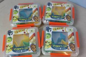 lot 65 image: NEW - 4 SHAPEN GO Sandwich Cointainers WCookie Cutters Purple 810748034362 MSRP $32.90
