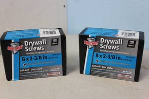 lot 140 image: NEW - 2 Boxes of Pro-Twist #8 x 2-38 in. Phillips Bugle-Head Self-Drilling Screws (1 lb.Pack) 764666711631 MSRP $21.96