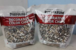 lot 142 image: NEW - 2 Bags of Rust-Oleum Tan InteriorExterior Concrete Additive 020066343057 MSRP $37.56