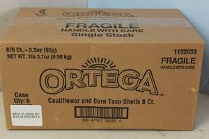 lot 190 image: 6 Packs of 8 Ortega Cauliflower and Corn Taco Shells (48 total shells) Best By 5052023