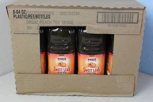 lot 186 image: Case of 8 x 64oz Peach Sweet Leaf Tea