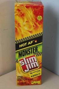 lot 201 image: 18 HOT AF Slim Jims Best By 5192023