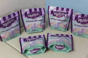 lot 246 image: 6 Bags Mothers Cookies Mythical Creatures Frosted Cookies Best By 8282023