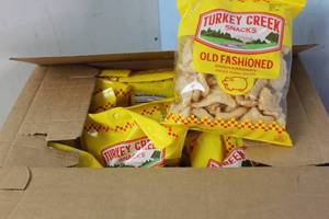 lot 247 image: Case of 12 Bags of Turkey Creek Original Chicharrones Best By 3022023