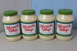 lot 249 image: 4 Jars of Olive Oil Miracle Whip Best By 7072022