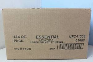 lot 198 image: Case of 12 x 6oz Essential Everyday 1 Step Turkey Stuffing Best By 12182022
