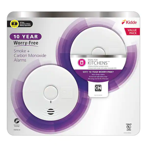lot 152 image: NEW - Kidde 10 Year Worry-Free Sealed Battery Combination Smoke and Carbon Monoxide Detector with Photoelectric Sensor (2-Pack) MSRP $74.88 047871268573