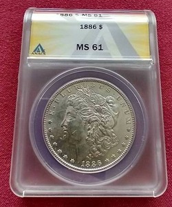 1886 Morgan Dollar - ANACS MS61