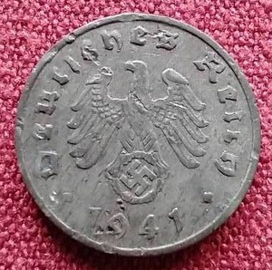 1941 Third Reich 1 Pfennig Coin