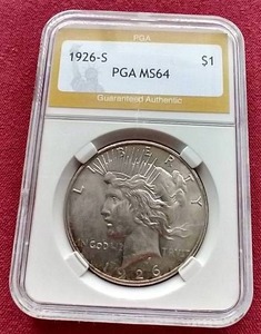 1926-S Peace Dollar - PGA MS64
