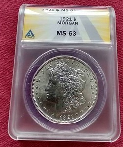 1921 Morgan Dollar - ANACS MS63