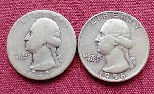 (2) 90% Silver Washington Quarters
