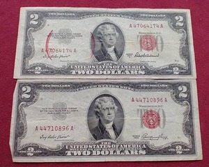 (2) Red Seal $2 Notes