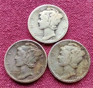 (3) Mercury Dimes