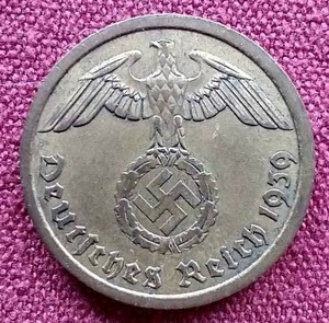 1939 Germany Third Reich 10 Pfennig Coin