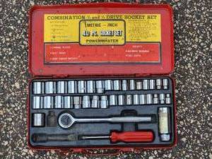 lot 62 image: Vintage Combination Drive Socket Set -  40 Pieces