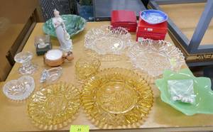 lot 22 image: Lot of glassware, dishes, serving plates and dcor