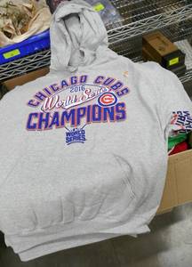 lot 33 image: 3 New Chicago Cubs World Series hoodies Mens XL