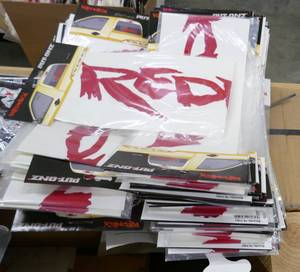 lot 72 image: Stack of 60 RedNeck Decals