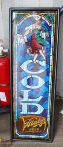 lot 75 image: Blatz girl Beer Sign - works