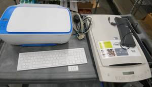 lot 147 image: HP printerfax machine, HP Scanner, wireless keybd