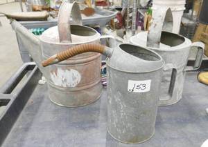 lot 153 image: 3 galvanized cans in good shape