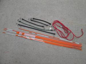 Bungee cords, rope and marking post