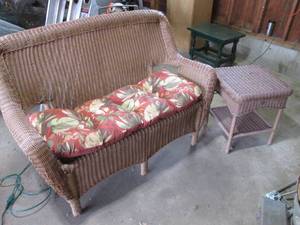 Patio bench and foot stool