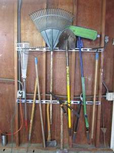 Lot of yard tools.
