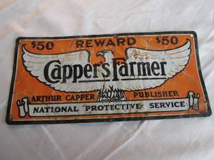 Cappers Farmer metal sign