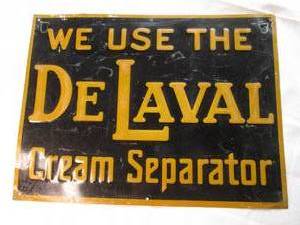 Metal DeLavall cream separator sign