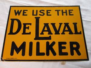Metal DeLavall cream separator sign