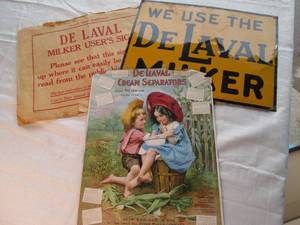 Metal DeLavall cream separator sign.