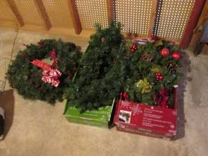 Christmas wreath and garland.