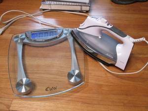 Digital scale and iron.