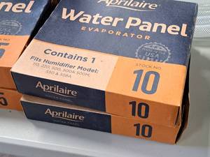 lot 52 image: Lot of (2) Aprilaire Water Panel Evaporators (in original packaging)