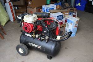 lot 1H image: North Star 20-Gallon 150-PSI Honda GX 160 Gas Air Compressor