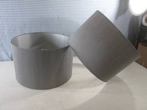 (EC1) Pair of Lamp Shades Gray