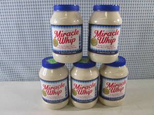 (B-4) 5 Jars of Miracle Whip 30oz B...
