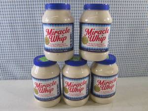 (B-4) 5 Jars of Miracle Whip 30oz B...