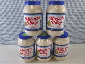 (B-4) 5 Jars of Miracle Whip 30oz B...