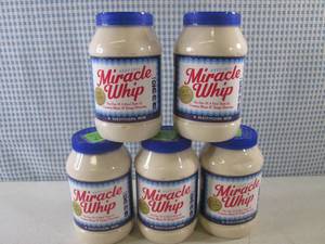 (B-4) 5 Jars of Miracle Whip 30oz B...