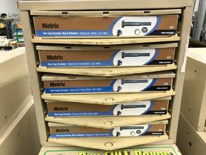 5 DRAWER BINS WITH METRIC HEX CAP SCREWS