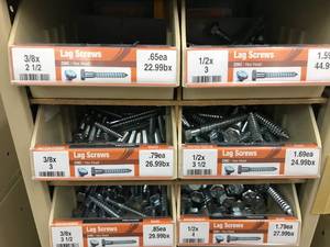 6 DRAWERR BIN WITH LAG SCREWS