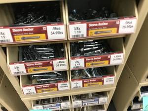 6 DRAWER CABINET WITH BINS AND ASSORTE SLEEVE ANCHORS