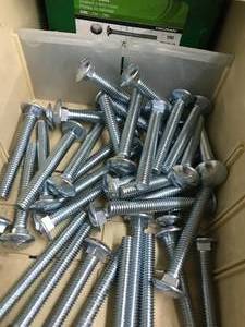 6 BIN CABINET WITH ASSORTED CARRIAGE BOLTS