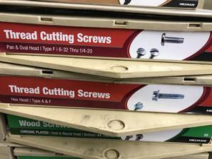 3 BIN CABINET WITH ASSORTED SCREWS
