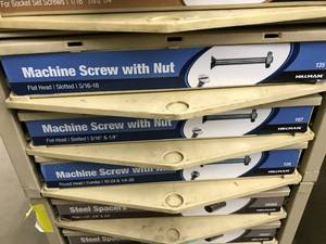 3 BIN CABINET WITH ASSORTED SCREWS